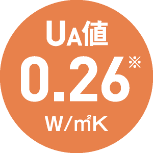 UA値 0.26W/m<sup>2</sup>k